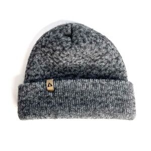 𝅺AMBLER Merino Wool Blend Marbled Black Beanie Hat One Size